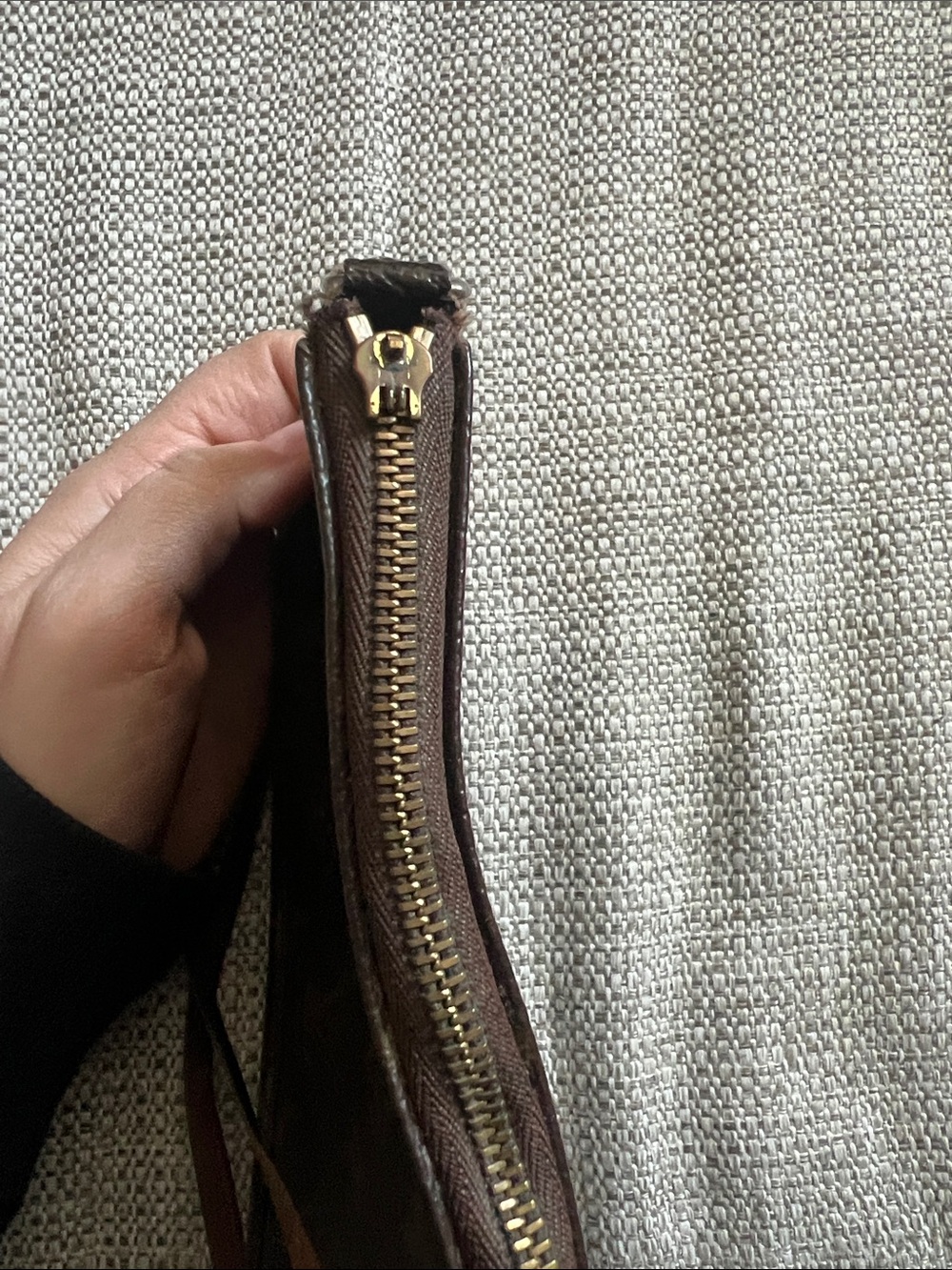 Louis Vuitton Brown Monogram Pochette Shoulder Bag with Leather Strap - Picture 10 of 10